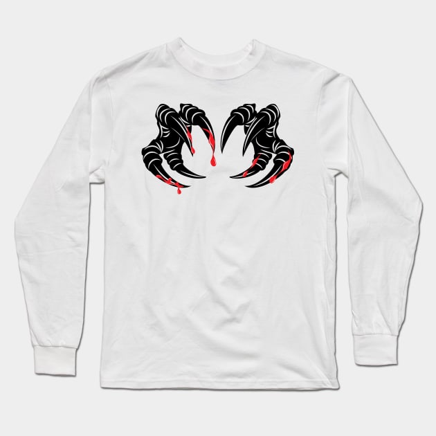 Monster’s Claws With Dripping Blood Long Sleeve T-Shirt by MonkeyBusiness